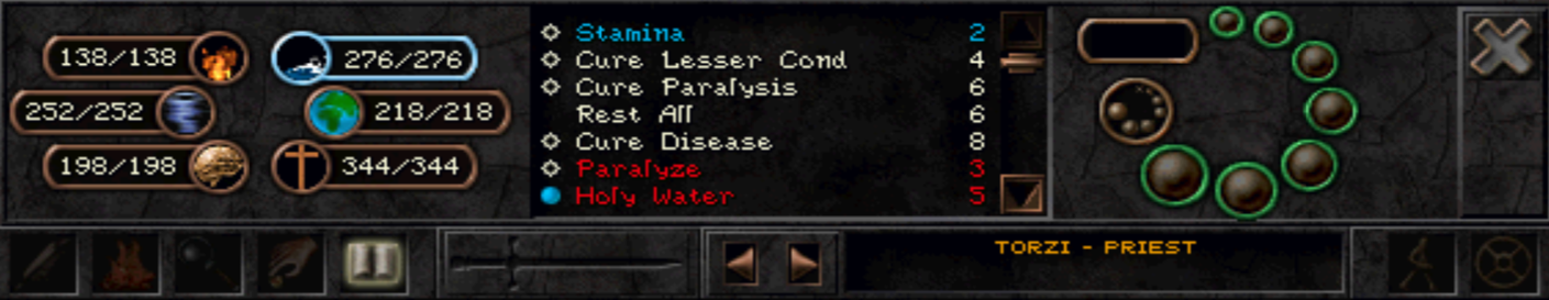 Image showing the casting bar in Wizardry 8