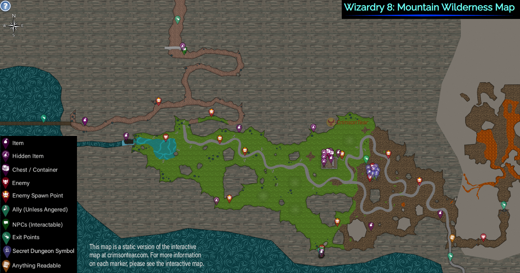 Wizardry 8: Mountain Wilderness Map