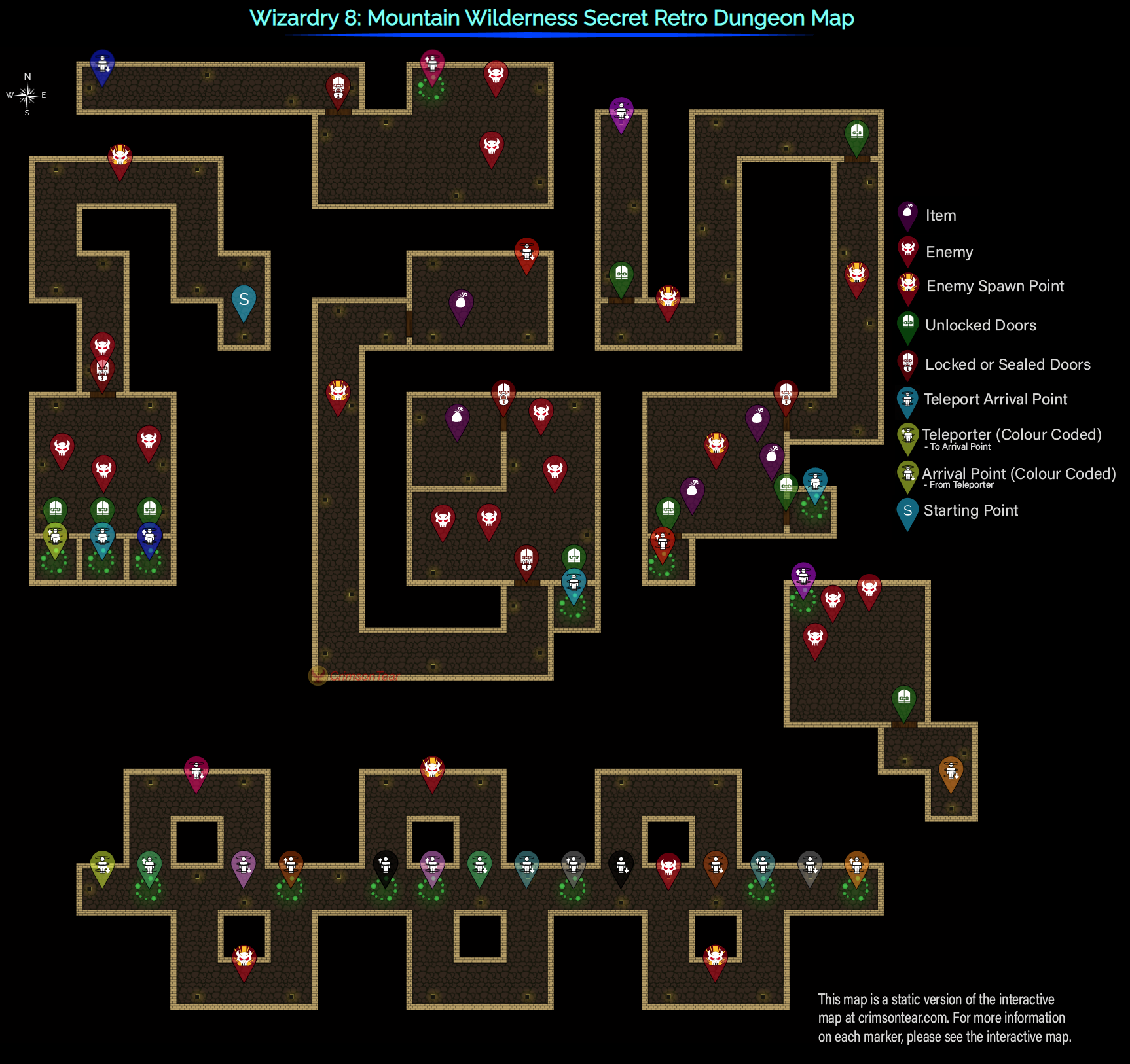Wizardry 8: Mountain Wilderness Secret Retro Dungeon Map