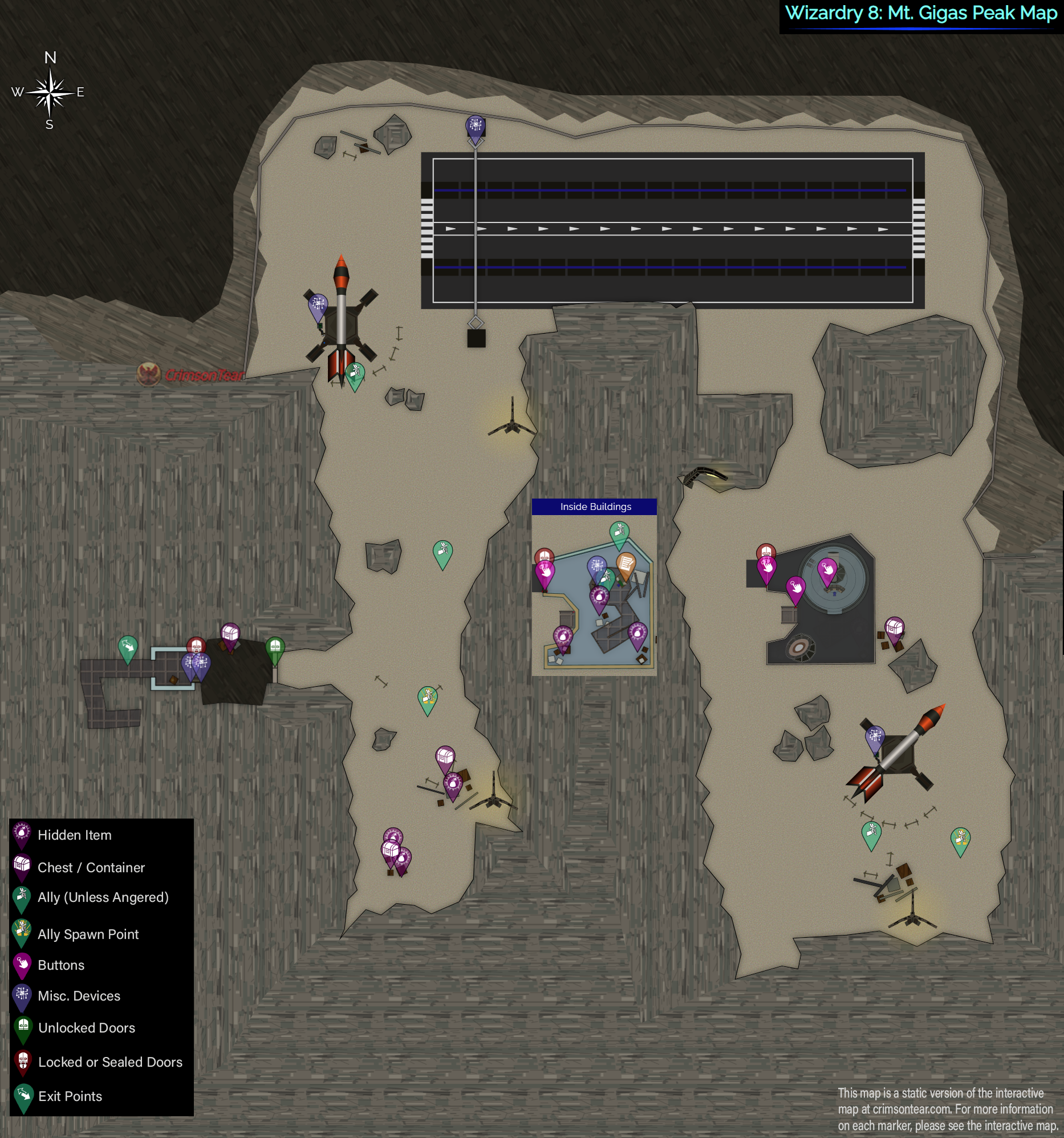 Wizardry 8: Mt. Gigas Peak Map