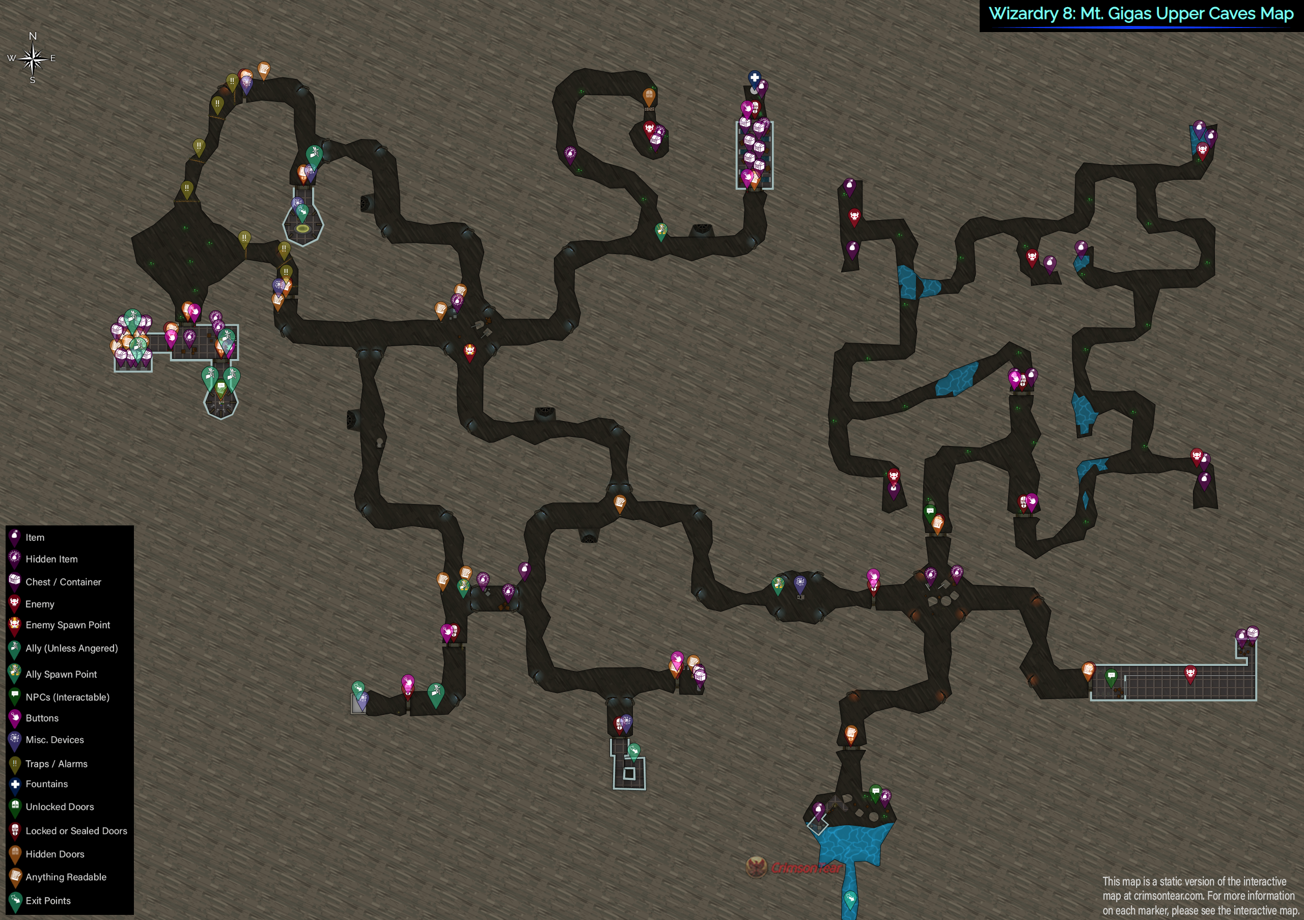 Wizardry 8: Mt. Gigas Upper Caves Map