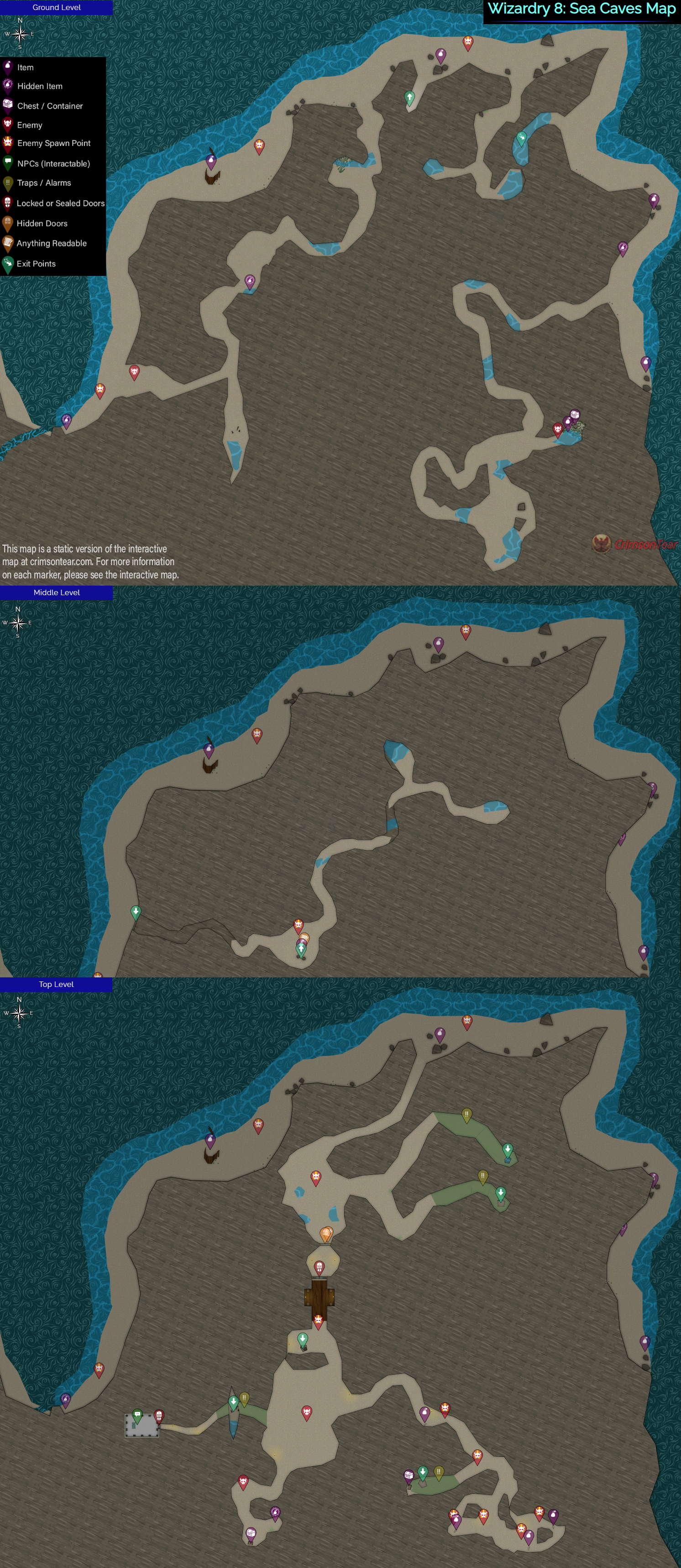 Wizardry 8: Sea Caves Map