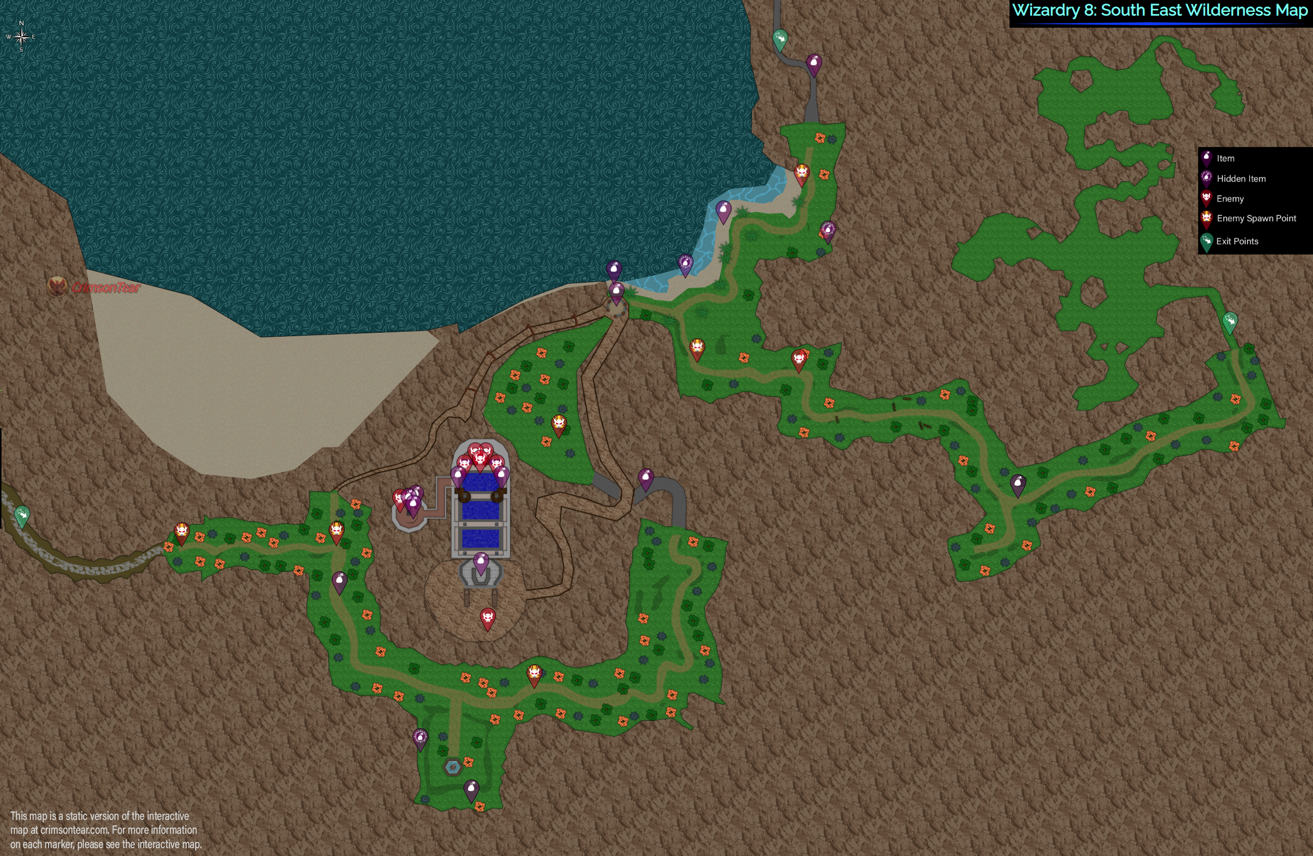 Wizardry 8: South East Wilderness Map