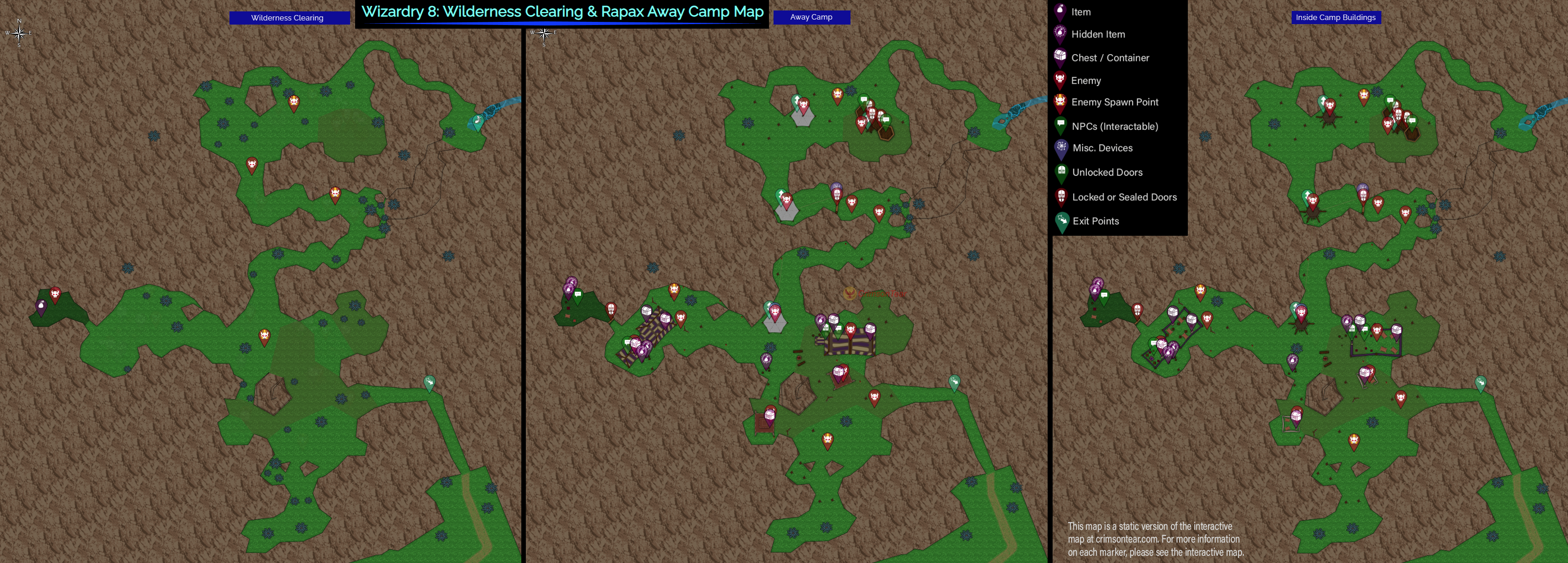 Wizardry 8: Wilderness Clearing & Rapax Away Camp Map