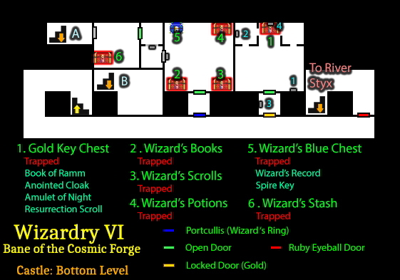 Wizardry 6: Bane of the Cosmic Forge - Castle Bottom Level