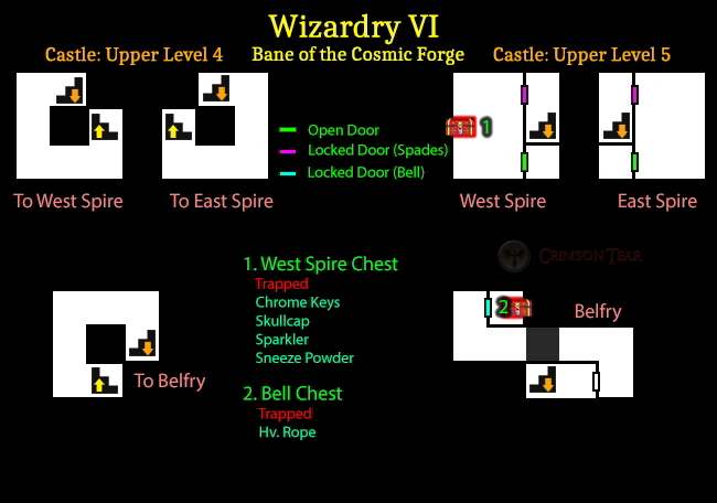 Wizardry 6: Bane of the Cosmic Forge - Castle Upper Level 4 & 5