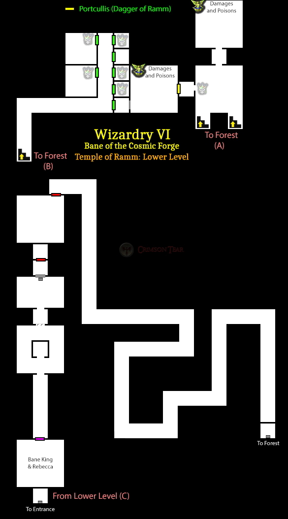 Wizardry 6: Bane of the Cosmic Forge - Temple of Ramm Lower Level