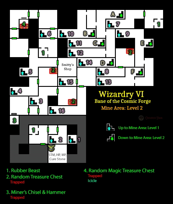Wizardry 6: Bane of the Cosmic Forge - Mine Area Level 2