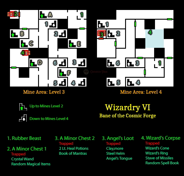 Wizardry 6: Bane of the Cosmic Forge - Mine Area Level 3