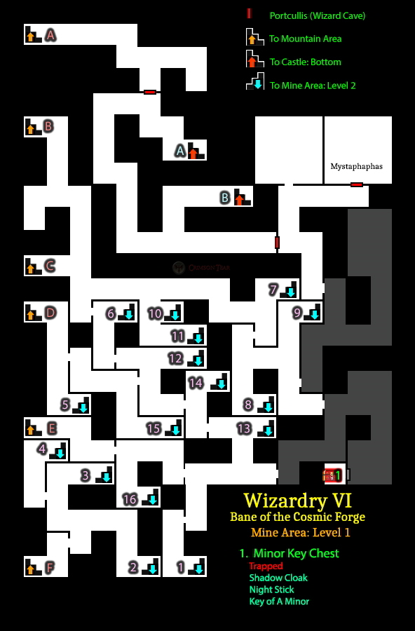 Wizardry 6: Bane of the Cosmic Forge - Mine Area Level 1