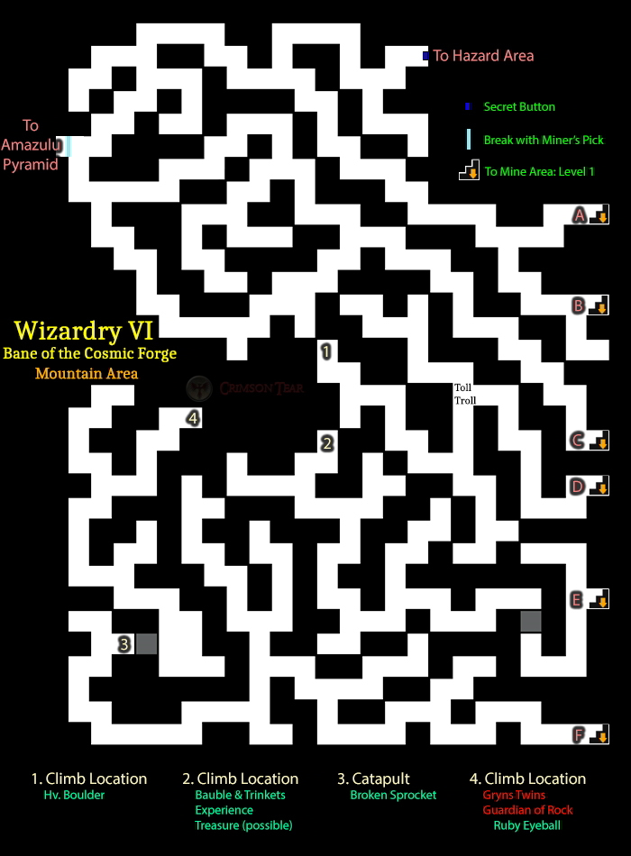 Wizardry 6: Bane of the Cosmic Forge - Mountain Area